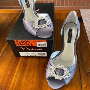 Nina Crystal-LS Steel Luster SA Heels - Sz 9.5